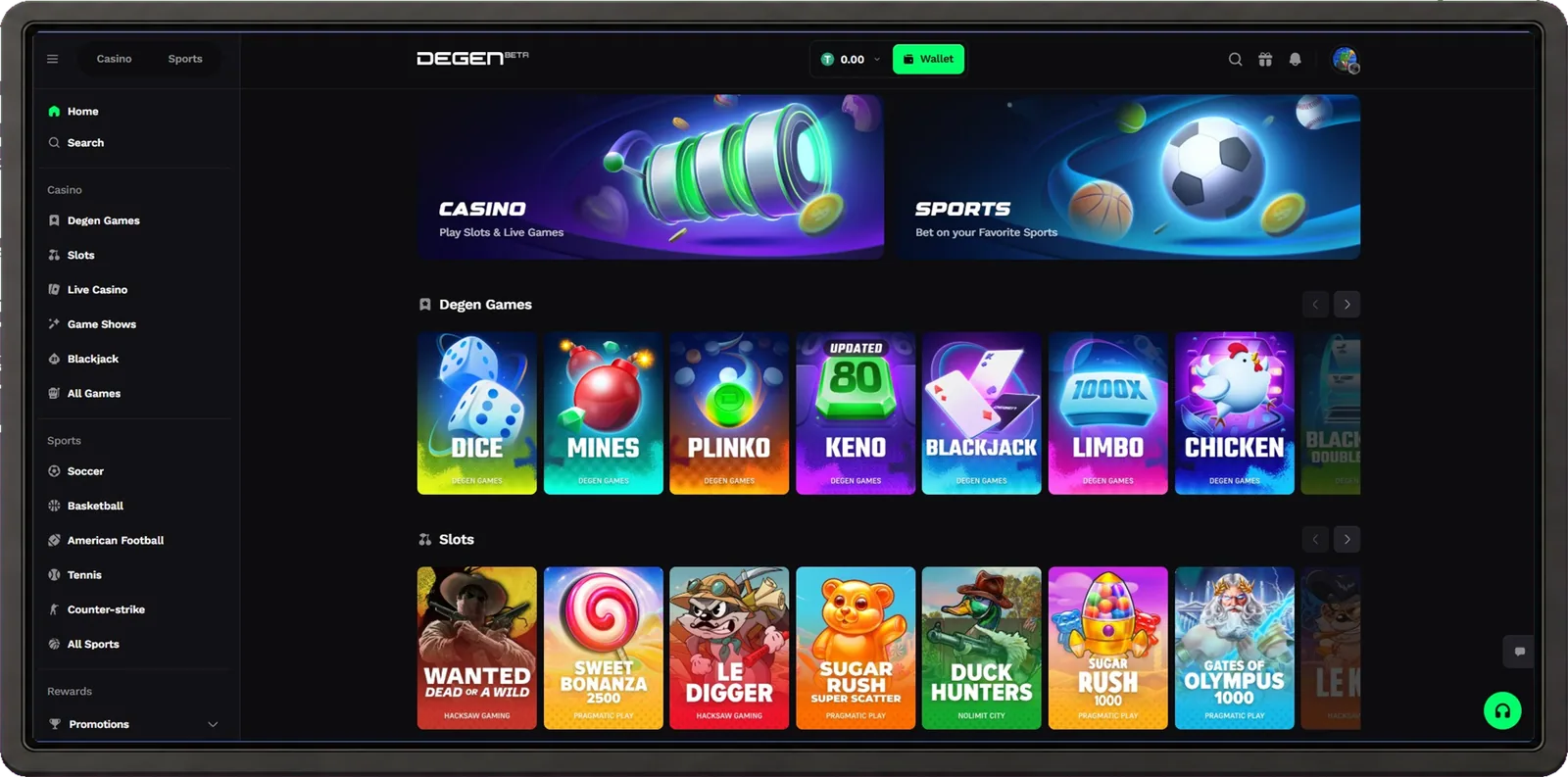 Degen desktop interface