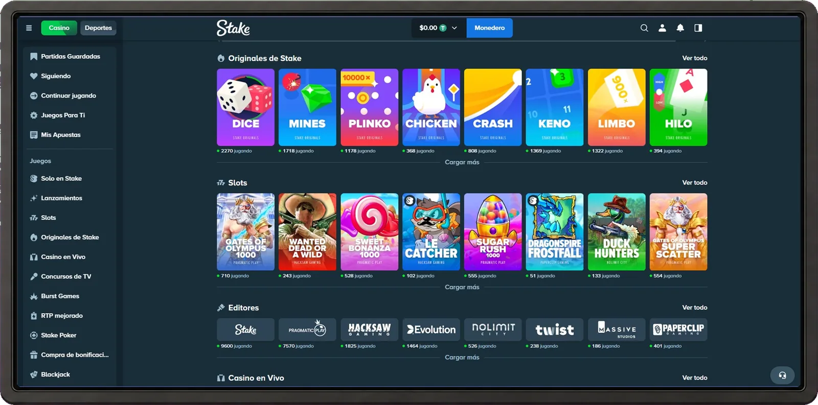 Stake desktop interface